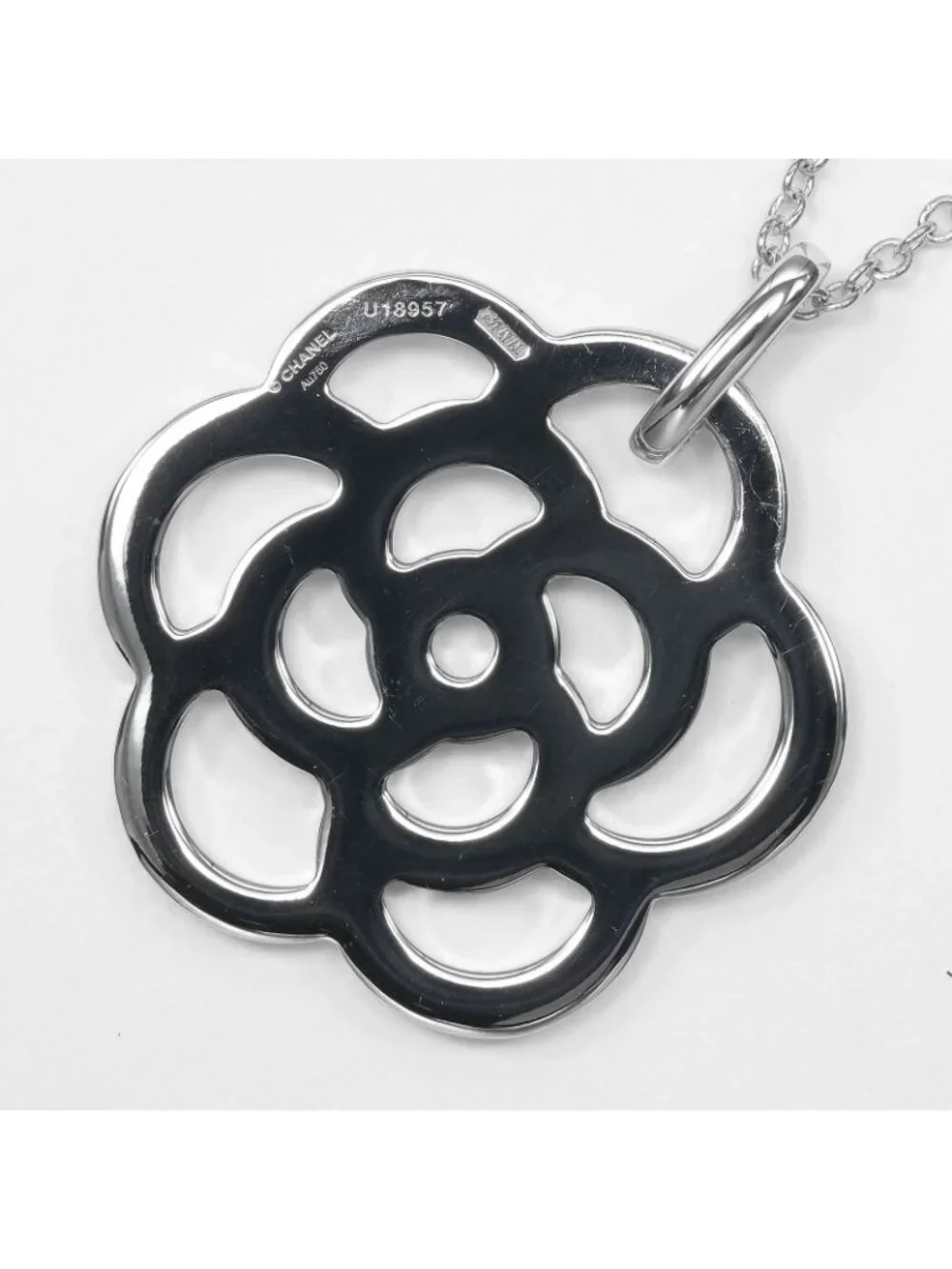 Chanel Camellia White Gold Diamond Necklace